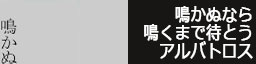 鳴かぬなら鳴くまで待とうアルバトロス
